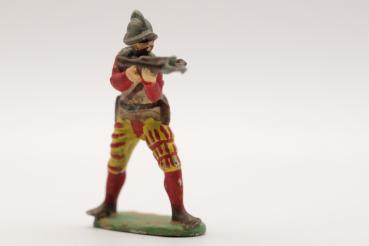 Landsknecht crossbowman standing with Spanish helmet